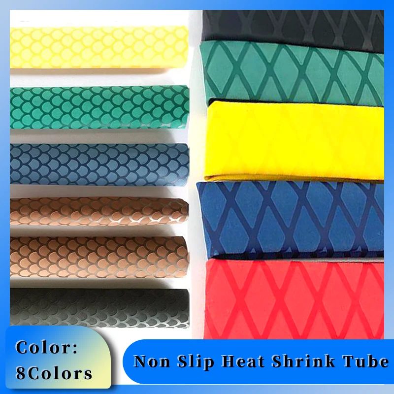 1M Non-Slip Heat Shrink Tubing Wrap for Handle Grip Repair, Fish Scale Textured Shrink Tube for Fishing Rod (ID 15-50mm)Cable