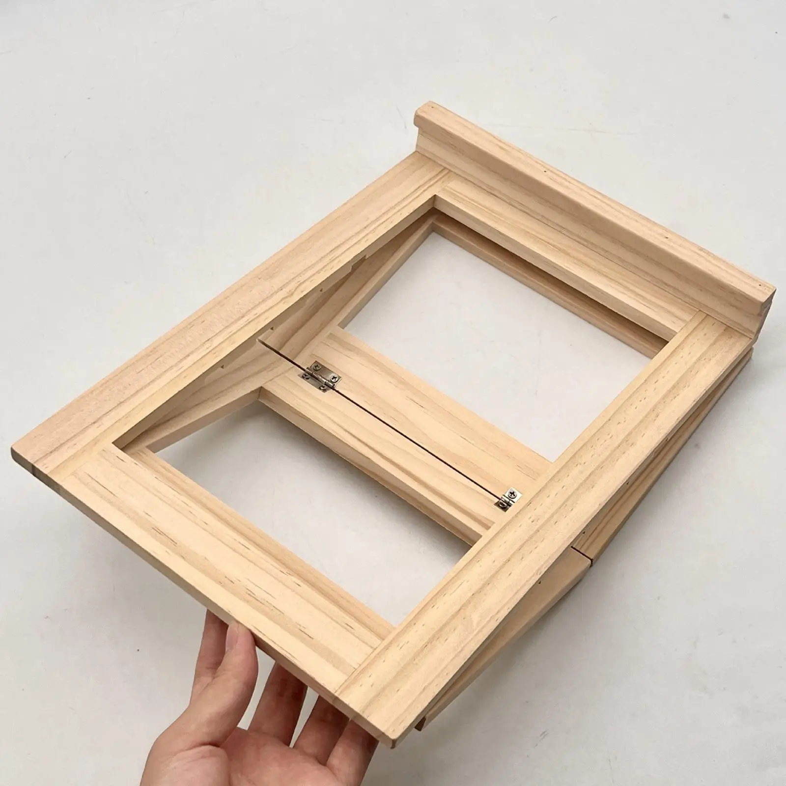 حامل حامل خشبي على سطح الطاولة مقاس 11.6 × 8.3 بوصة، احترافي قوي لعرض الفنون والصور المحمولة مع دعم الظهر