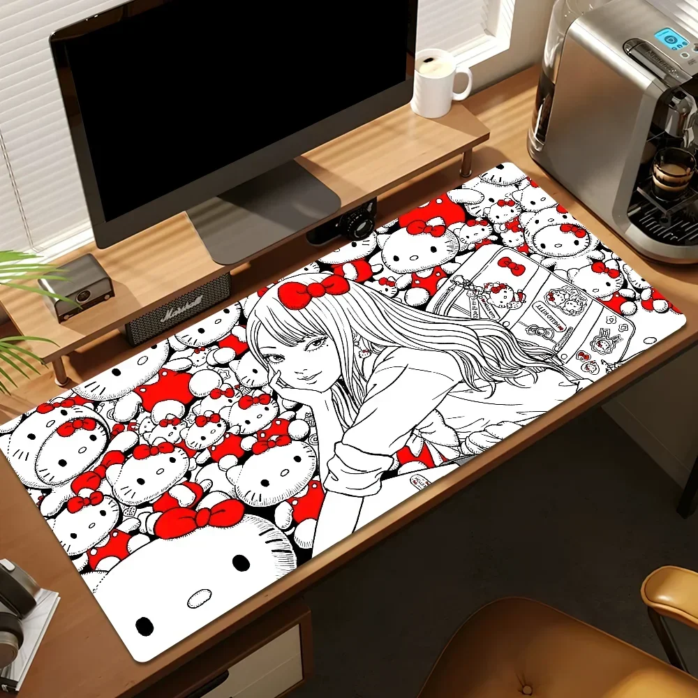 H-Hello Kittys T-Tomie Junji ItoS Large PC Mouse Pad For Non-Slip Gaming Laptops Gamer Carpet Keyboard Mat Desk Protector