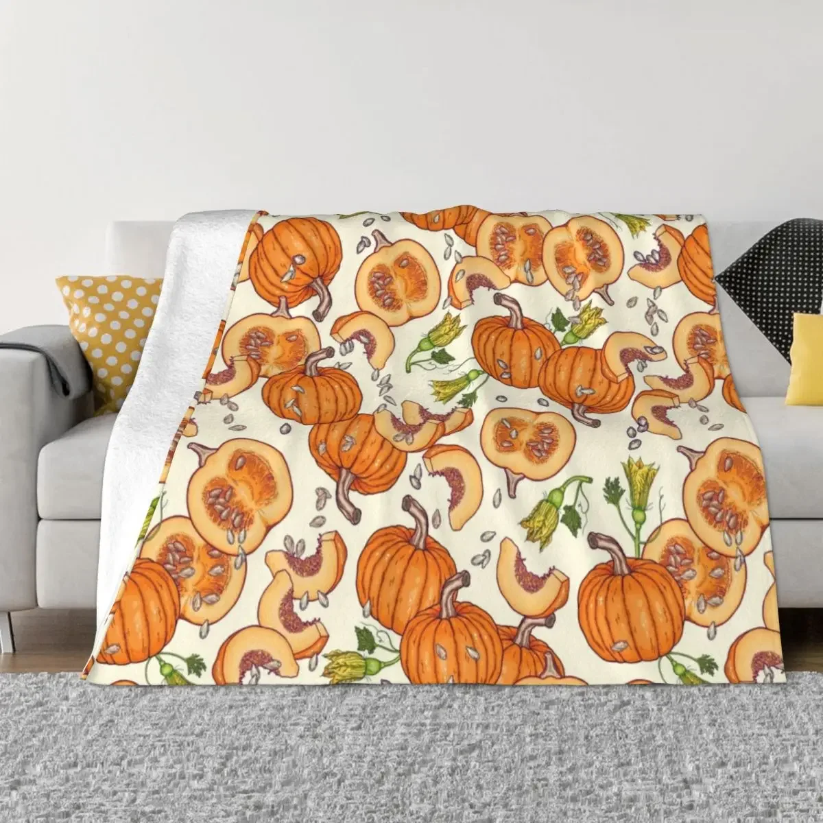 

lucky autumn pumpkin pattern Throw Blanket Luxury for sofa Blankets