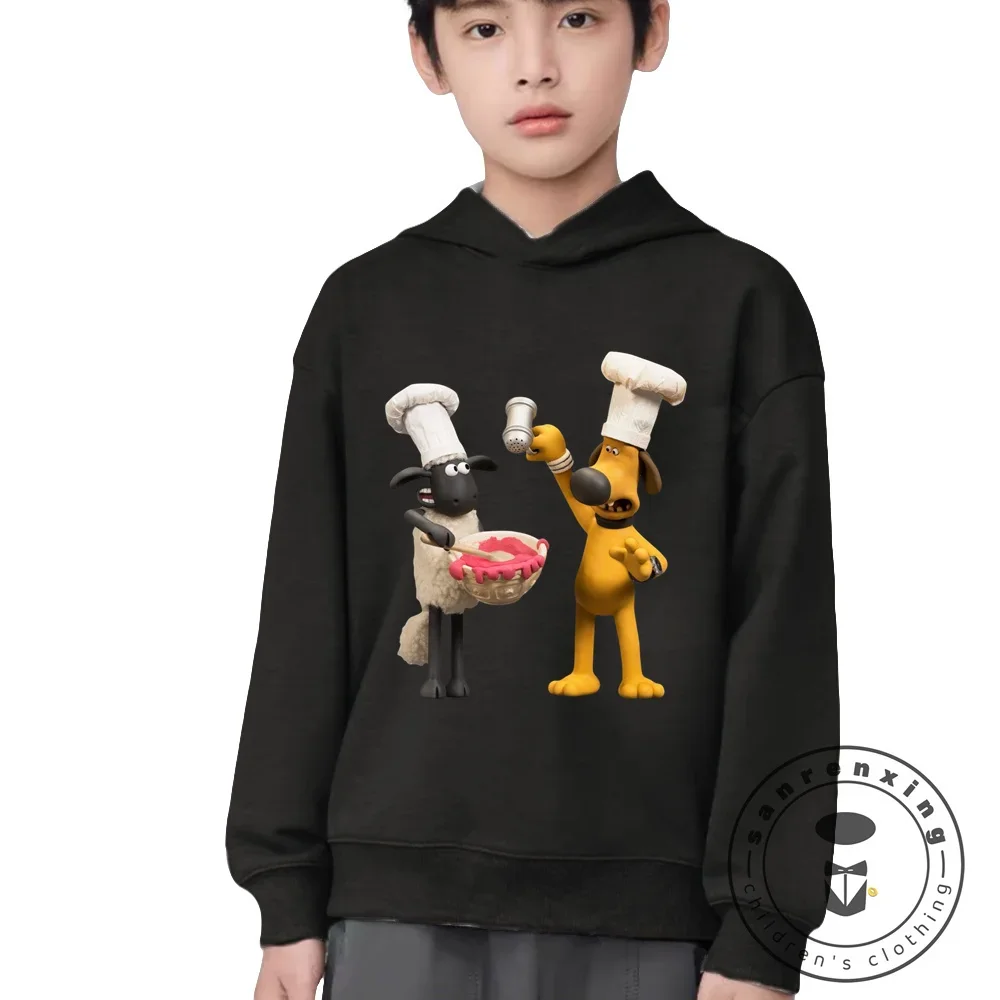 New Kawaii Cartoon Manga Anime Shaun the Sheep Movie Hoodie Children Clothes Kids Girls Boys Sweatshirt Hoody Baby Top