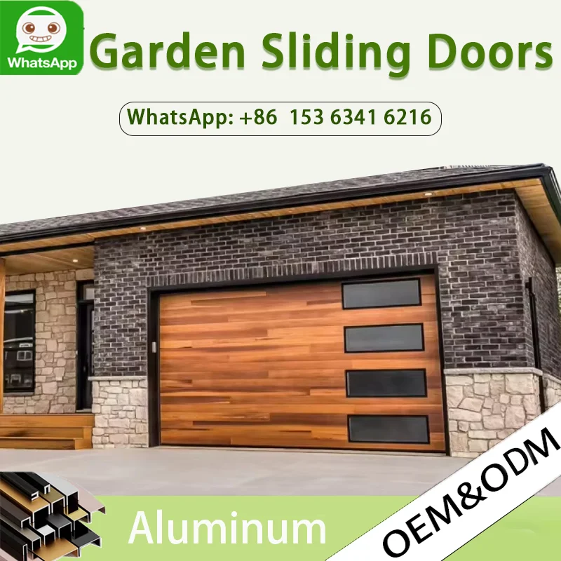

Aluminum frameless garage door for villa and office with tempered mirrored glass thermal insulation commercial grade