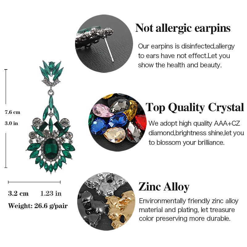 VEYO Geometric Lady Crystal Rhinestone Drop Earrings Vintage Party Earrings for Women Fashion Jewelry Gift 2023New