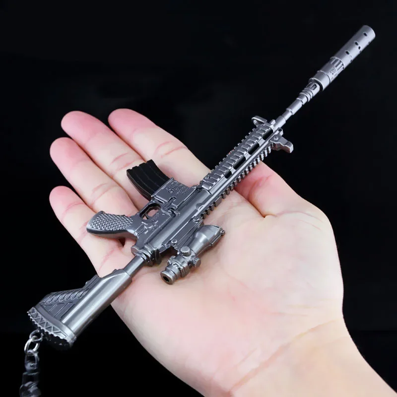 Miniature Model M416 Assault Rifle Gun Keychain Game PUBG CSGOING Pendant Child Gifts