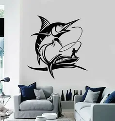 Vinyl Wall Decals for Fishing Clubs Home Decor for Fishing Lovers Lake Boat Fishing Rods Fishing Decals Sports Stickers