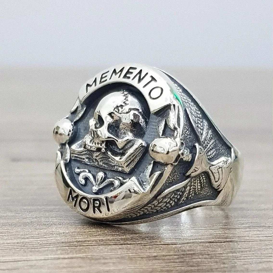 Silver Color Female Ring Memento Mori Skull Head Ring Men Ring Jewelry Accessories Anillo Acero Inoxidable Mujer