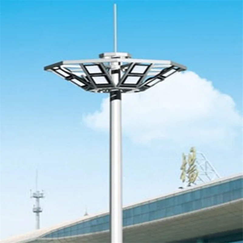 High Mast LED Lighting For Stadium Square Street & Garden Galvanized Steel Round & Polygonal Types For Saudi Arabia