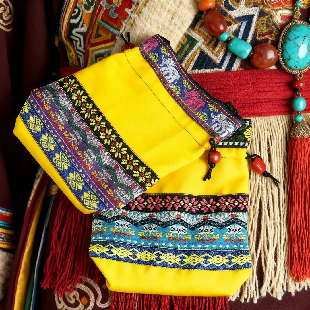 50pcs/lot Chinese YunNan Ethnic Style Different Style Mini Puer Packaging Bags Knitted Bag Puerh Cotton Bags