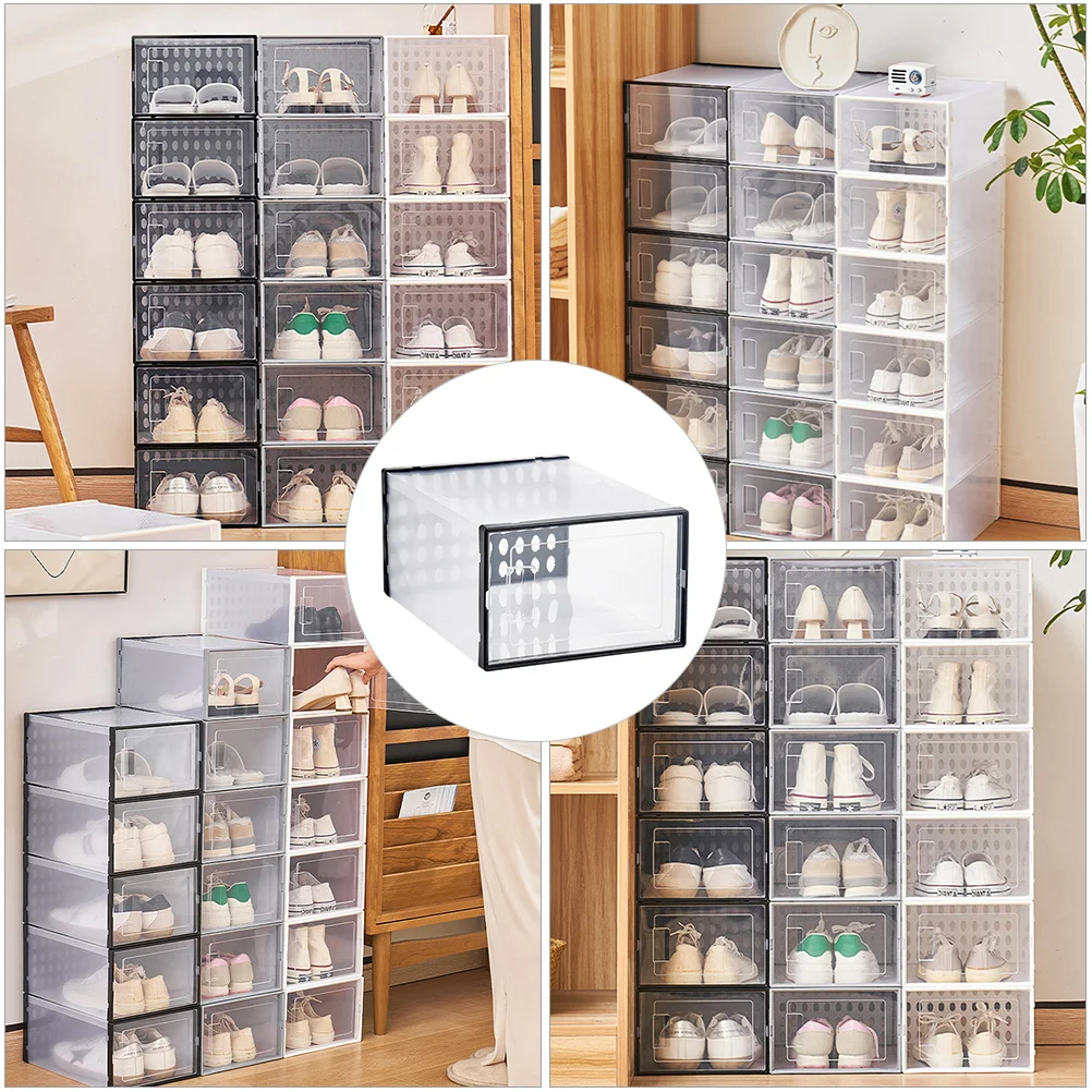 

3 Pcs Shoe Box Storage Display Container Plastic Boxes Transparent Holder Containers for Shoes
