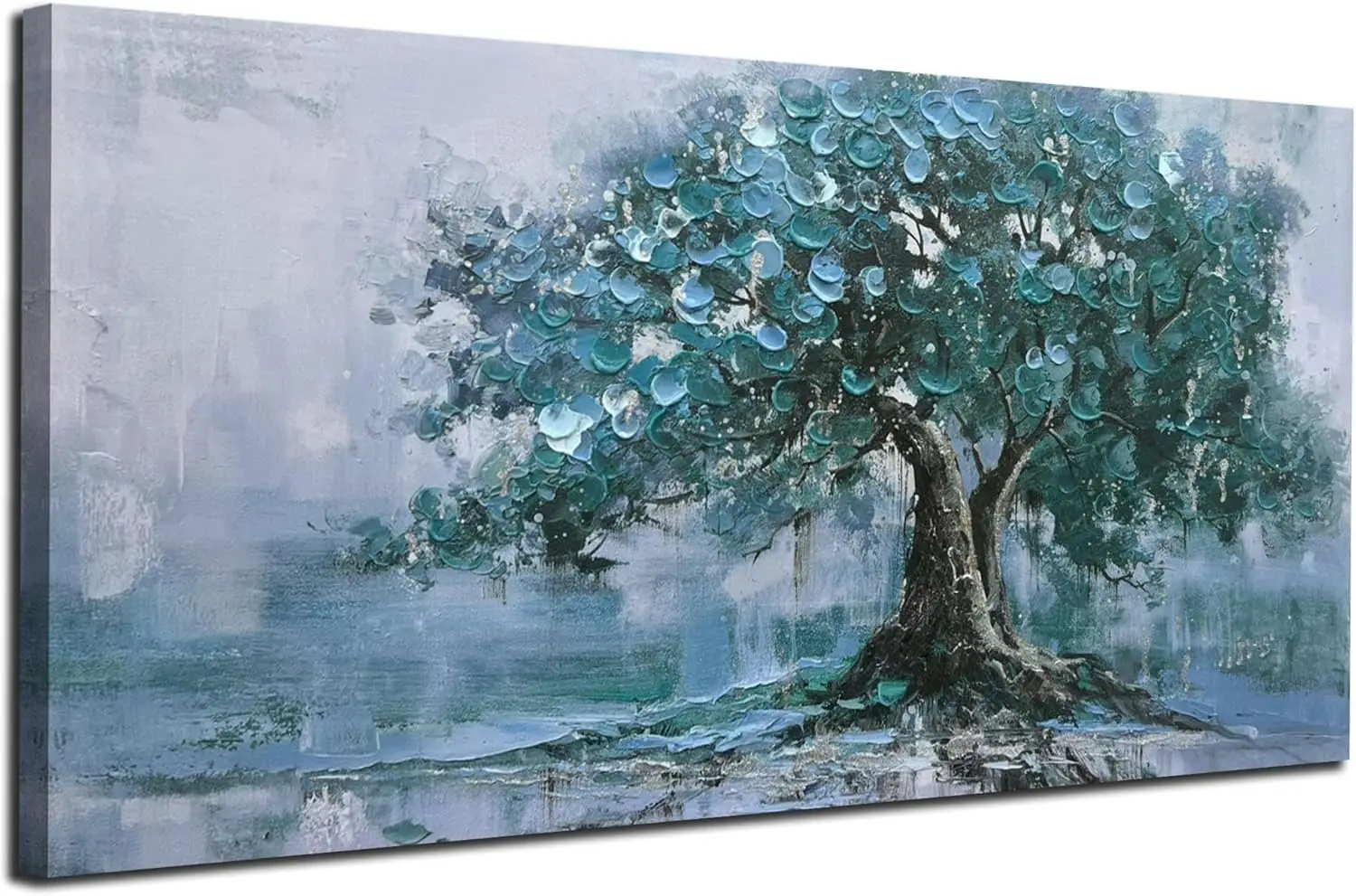 

Tree Canvas Wall Art for Living Room Large Teal Tree of Life Bedroom Pictures Paintings Wall Decor Artwork for Walls·Hot Sale