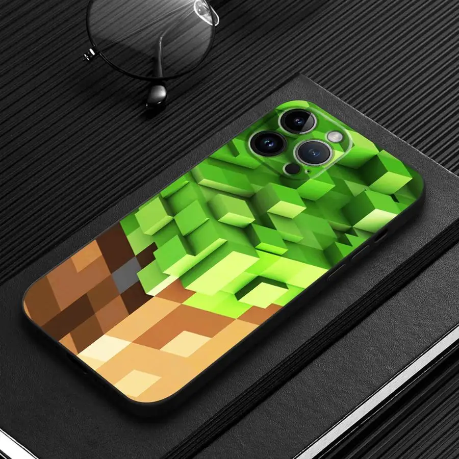 

Funny Pixel Monster Soft Case for iPhone 16e 12 Mini 16Pro Max 15 12 11 13 14 Pro 14 11 Plus