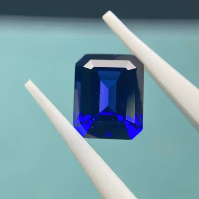 

Ruihe Emerald Cut Royal Blue and Cornflower Blue Lab Sapphire Loose Gemstones for Ring Earrings Necklace DIY Jewelry Design