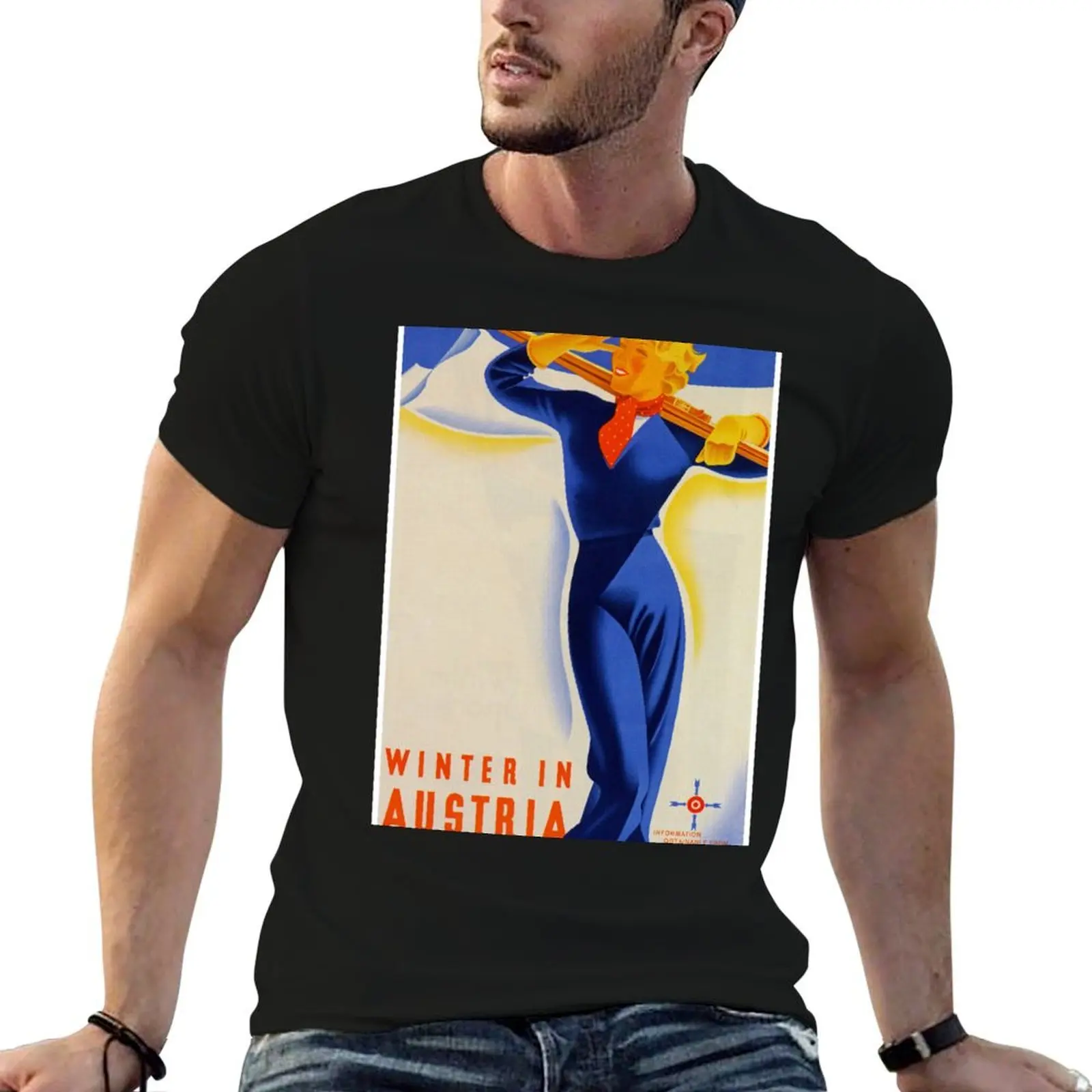 Austria Vintage Ski Poster T-Shirt vintage graphic tee baggy shirts oversized graphic tee mens graphic t-shirts pack