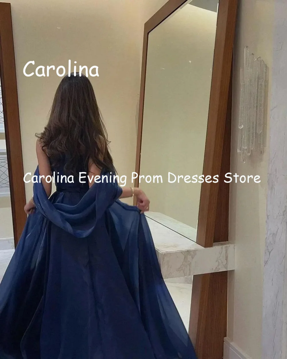 Carolina Organza A-line Off-the-shoulder Ruffle Floor-length Prom Gown luxury Evening Formal Elegant Party Dress for Women 2023