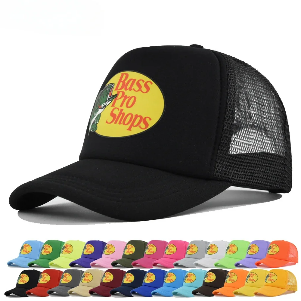 Cross border Bass Pro Shops truck hats hot selling in Europe and America,sun protection,outdoor fishing,duckbill hats