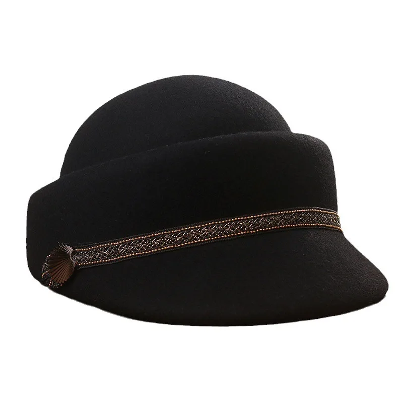 Fashion Women Men Sailor Black Ladies Beret Top Captain Cap Travel  Octagonal Hat