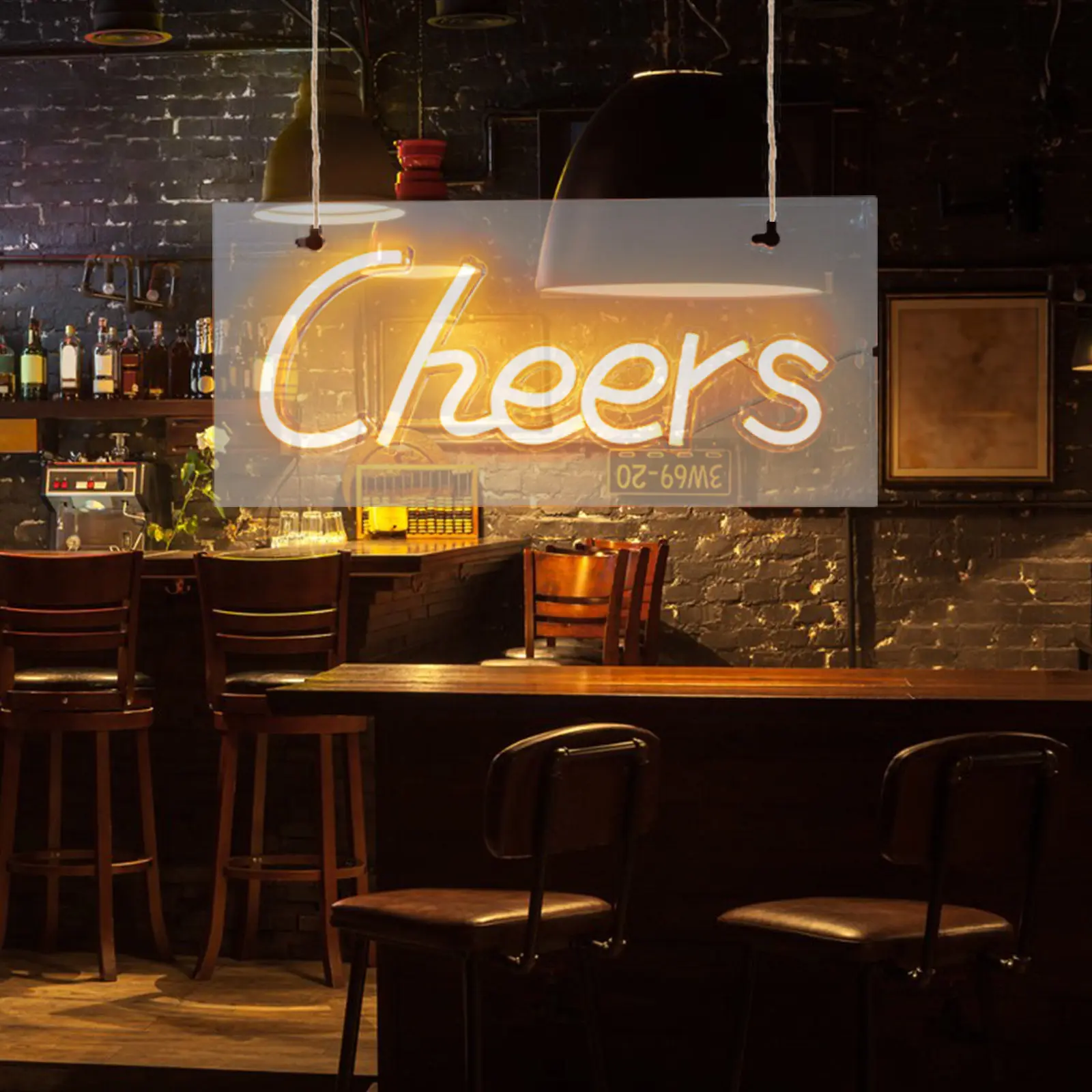 

Cheers Neon Light Acrylic LED Neon Sign Decorative Lamp Party Bar Wall Hanging Atmosphere Decor Birthday Festival Home Room