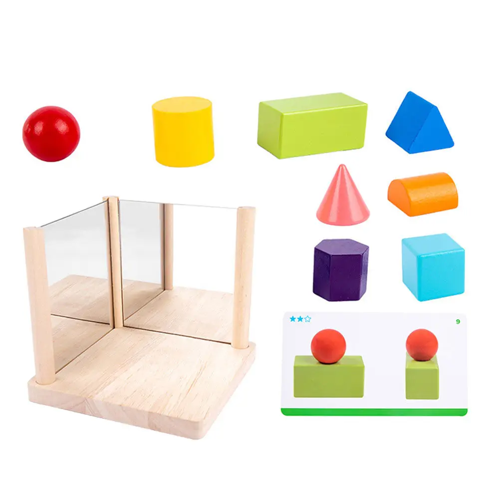 

1Set Mirror Blocks Educational Geometric Logic Spatial Cognition Training Children Creative Learning Development