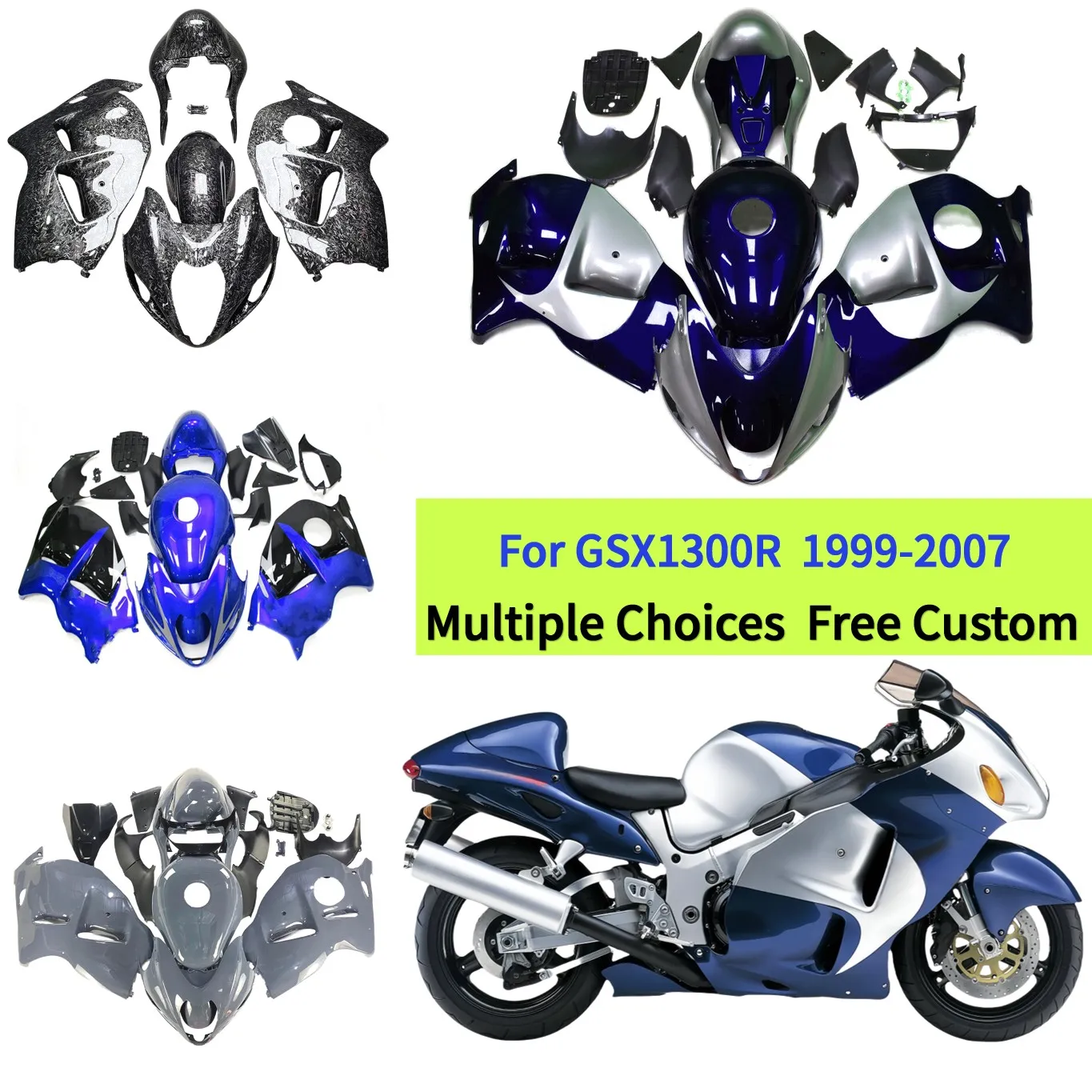 

Forged Carbon Fiber Bodywork Shell For SUZUKI Hayabusa GSX-1300R 1999 2000 2002 2003 2004 2005 2006 2007 GSX1300R ABS Fairings