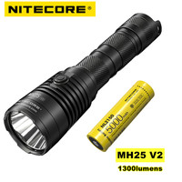 NITECORE MH25 V2 Tactical Flashlight USB-C Rechargeable 1300 Lumens Powerful Hunting Camping Self-defense with 5000mAh Battery