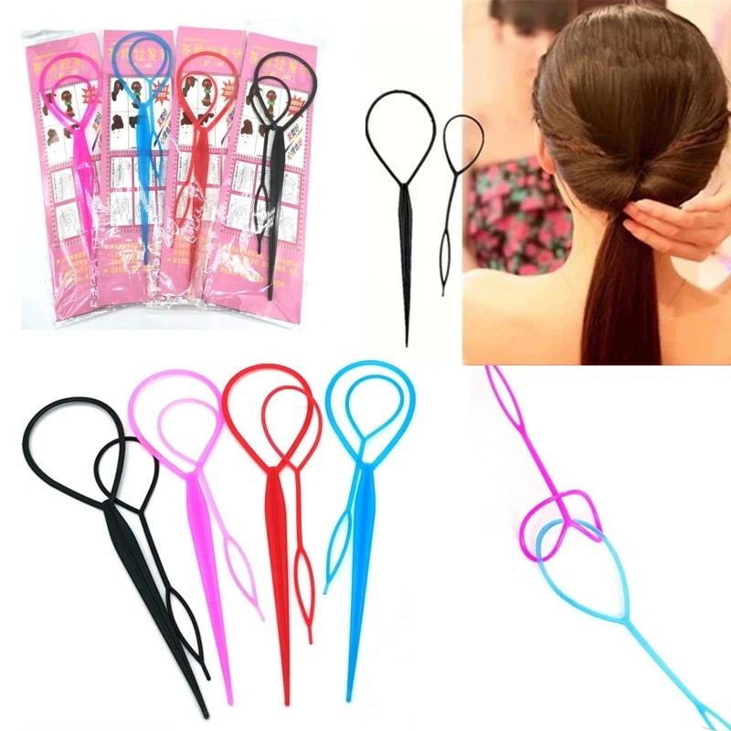 2/4Pcs Set Hair Disk Pull Hairpins Clips Comb for Girls Hair Styling Tools Kit Braiding Donut Bun Maker Hairdressing Accessories