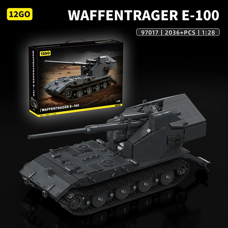 

Waffentrager E-100 Tank Destroyer Military WW2 Army Main Germany Battle Building Blocks Bricks Set For Children Boys Gifts