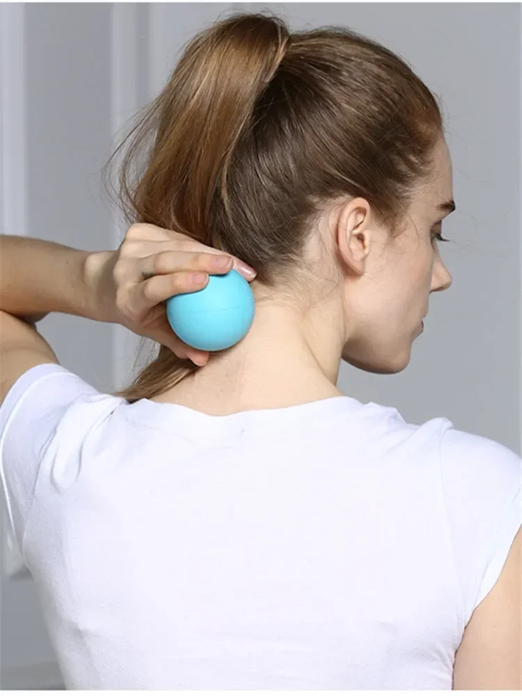 Balle de Massage 6.3cm, boule de Fascia, crosse, Yoga, Relaxation musculaire, soulagement de la douleur, physiothérapie Portable, balle d'exercice de mâchoire