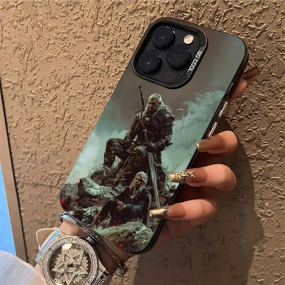 حافظة هاتف Game T-The Witcher 3 لهاتف iPhone 17,16,15,14,13,12,X,8,Pro,Max,Plus,E,SE4,Air,Mini IMD أسود غير لامع #3