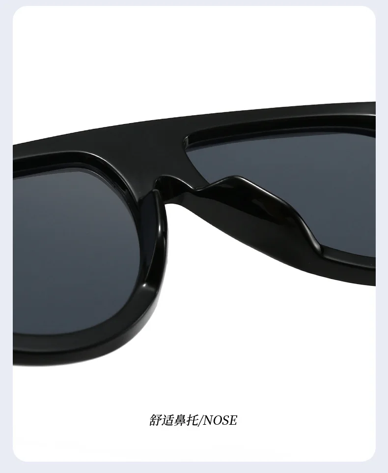 Vintage Übergroße Einteilige Sonnenbrille für Damen Neue Mode Nietenverzierte Ovale Sonnenbrille für Herren Schicke Outdoor Hip-Hop-Brillen – Detail 19