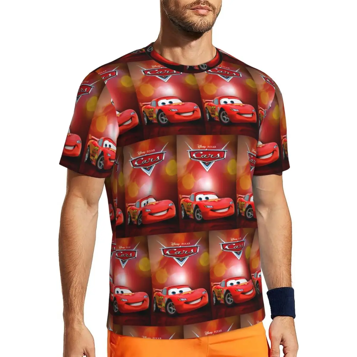 

Pixar Lightning McQueen Cars Cartoon T-Shirt Fashion Gym T-Shirts Short Sleeve Fast Dry Tshirt Summer Classic Oversize Top Tees