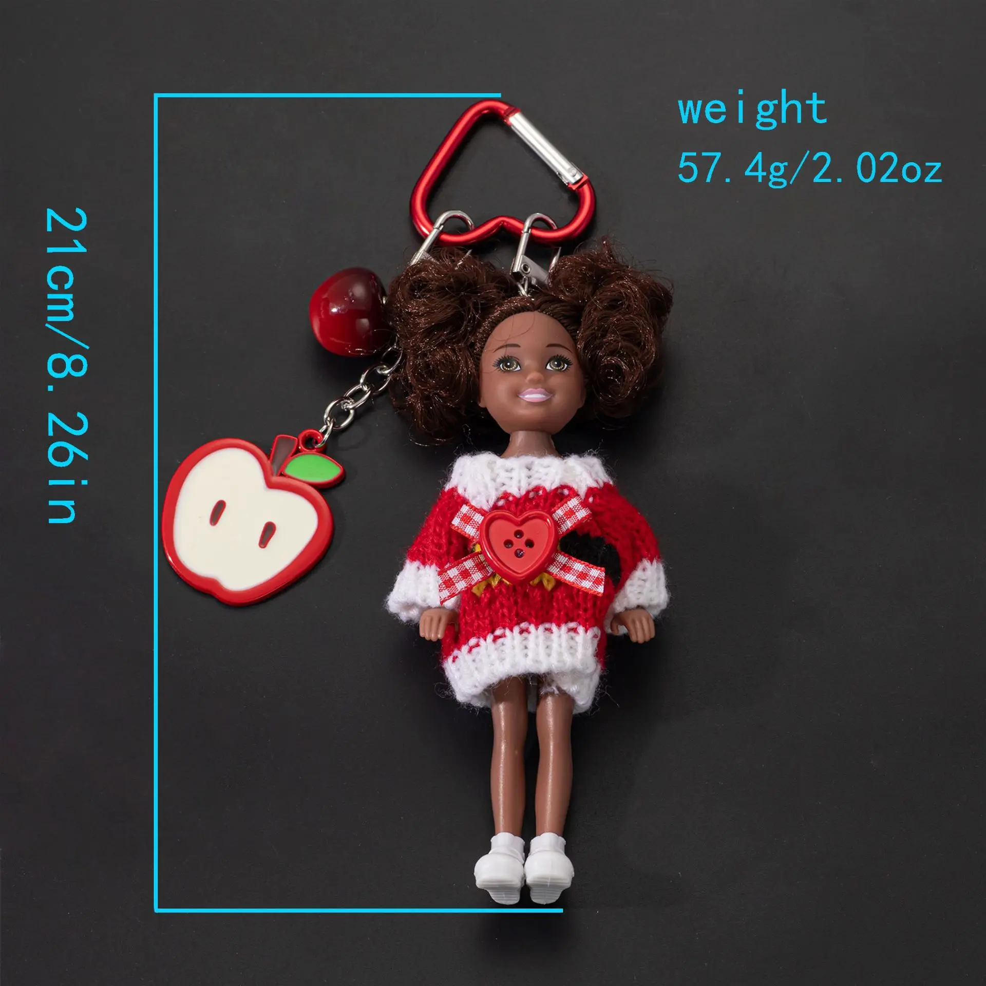 Koreanische Version Mode Afrikanische Schwarze Lockige Haar Prinzessin Puppe Schlüsselbund Anhänger Cartoon Mädchen Tasche Dekor Nette Weihnachten Geschenke