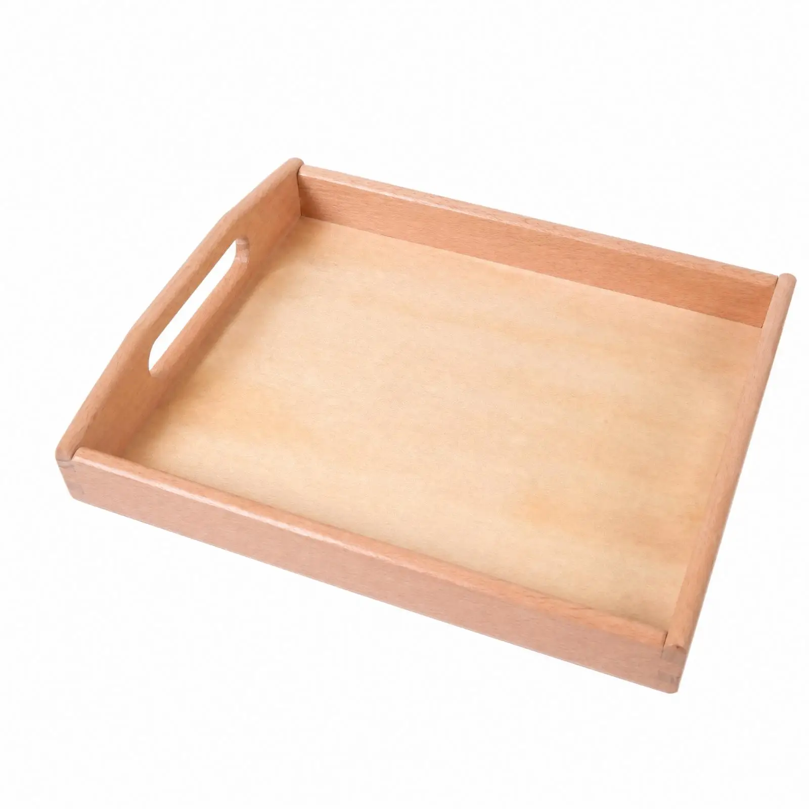 Wooden Sensory Tray for Preschoolers Montessori Teaching Tray with Flat Base for Practical Life Skills and Order Activities