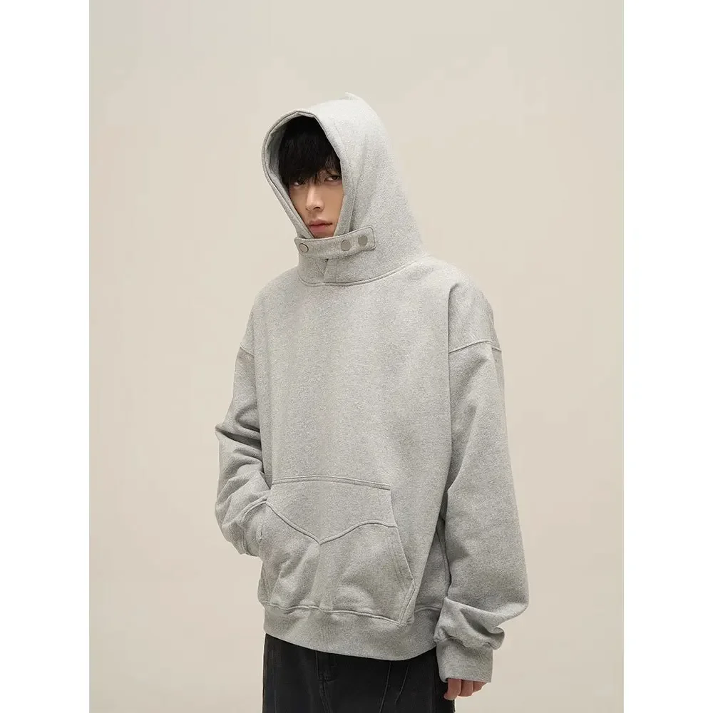

LIBIELIY Spring Autumn New Fashion Men's Casual Hoodie Solid Color Trendy High Street Pullover Sweatshirt Male Sports Clothes