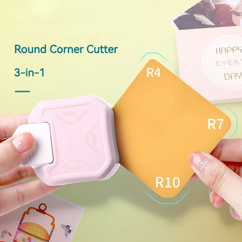 

3-in-1 Corner Rounder Punch R4/R7/R10mm, Round Corner Cutter Trimmer for Card Making Scrapbook Paper Craft