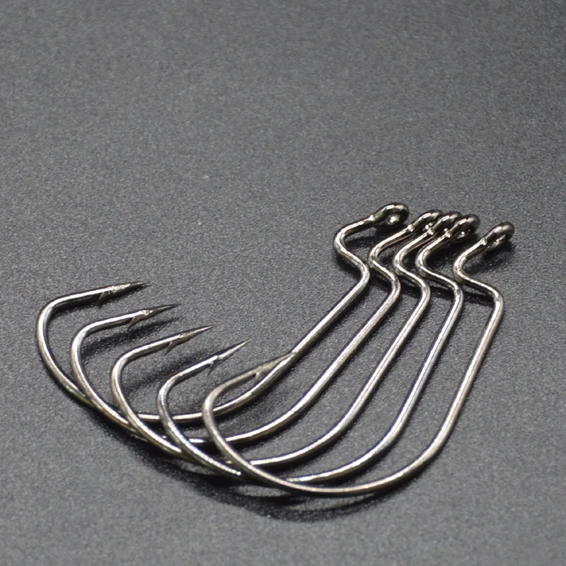 

10pcs/lot pcs Wide Gap Fishing Hook Worm Hook High Carbon Steel Jig Fishing Hook for Bass Hook Saltwater Fresh Water 1#0-3/0#