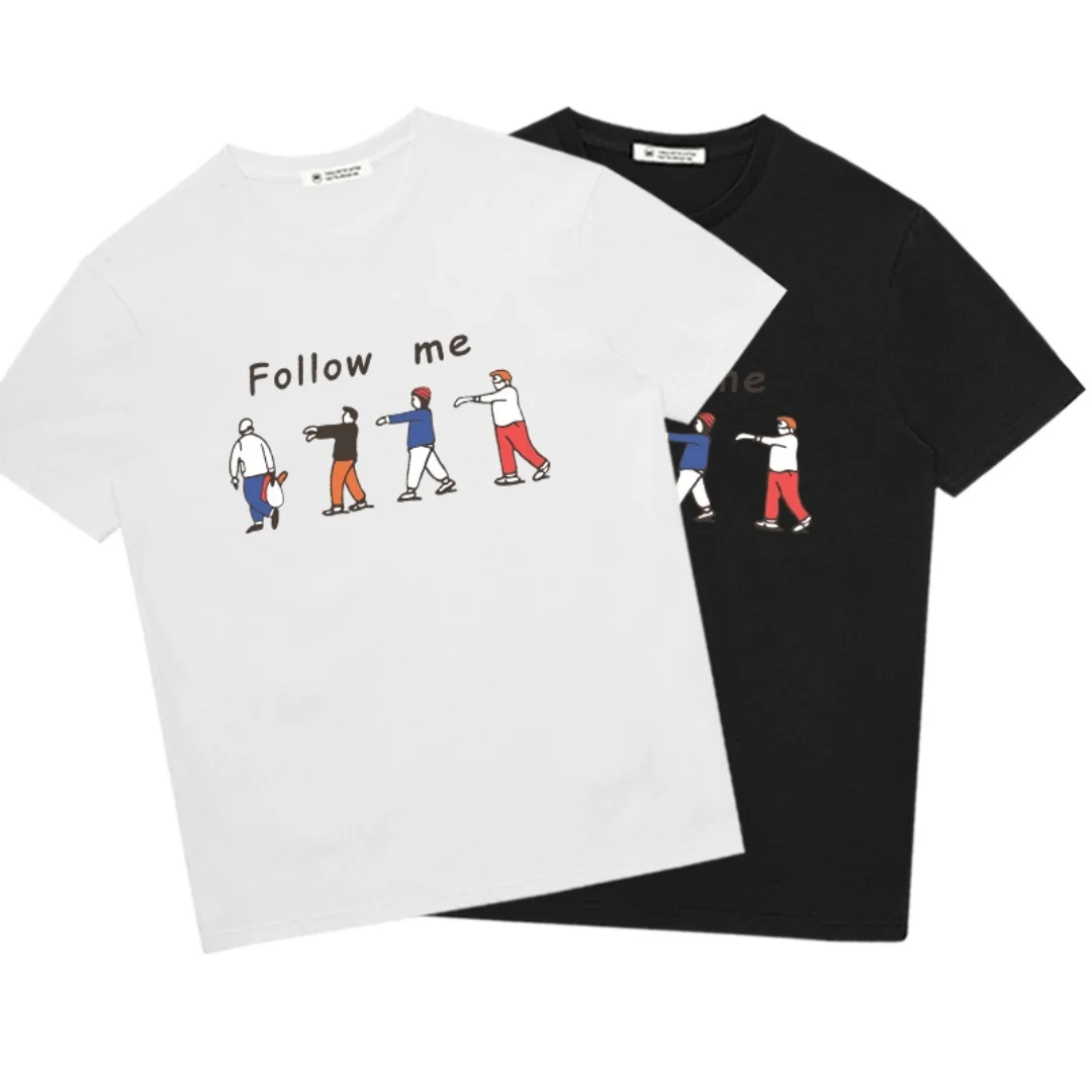 العصرية العلامة التجارية رسالة الجرافيك تي شيرت الصيف موضة الرياضة القطن الخالص تي شيرت رجالي ملابس الأطفال المحملة Y2k امرأة