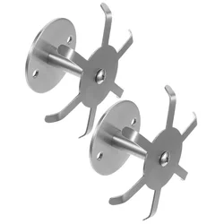 2 Pcs 304 Stainless Steel Kitchen Utensil Storage Ceiling-mounted Six-claw Rotating Hook 2pcs Hooks Wardrobe