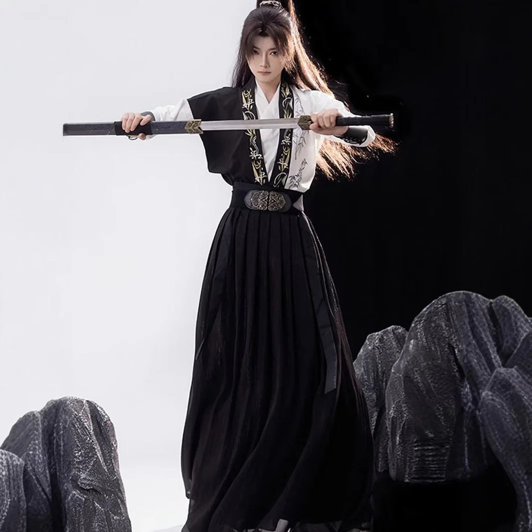 

Song Hanfu Collar Men's and Women's Chivalrous Handsome Daily Chinese Style Embroidery Set