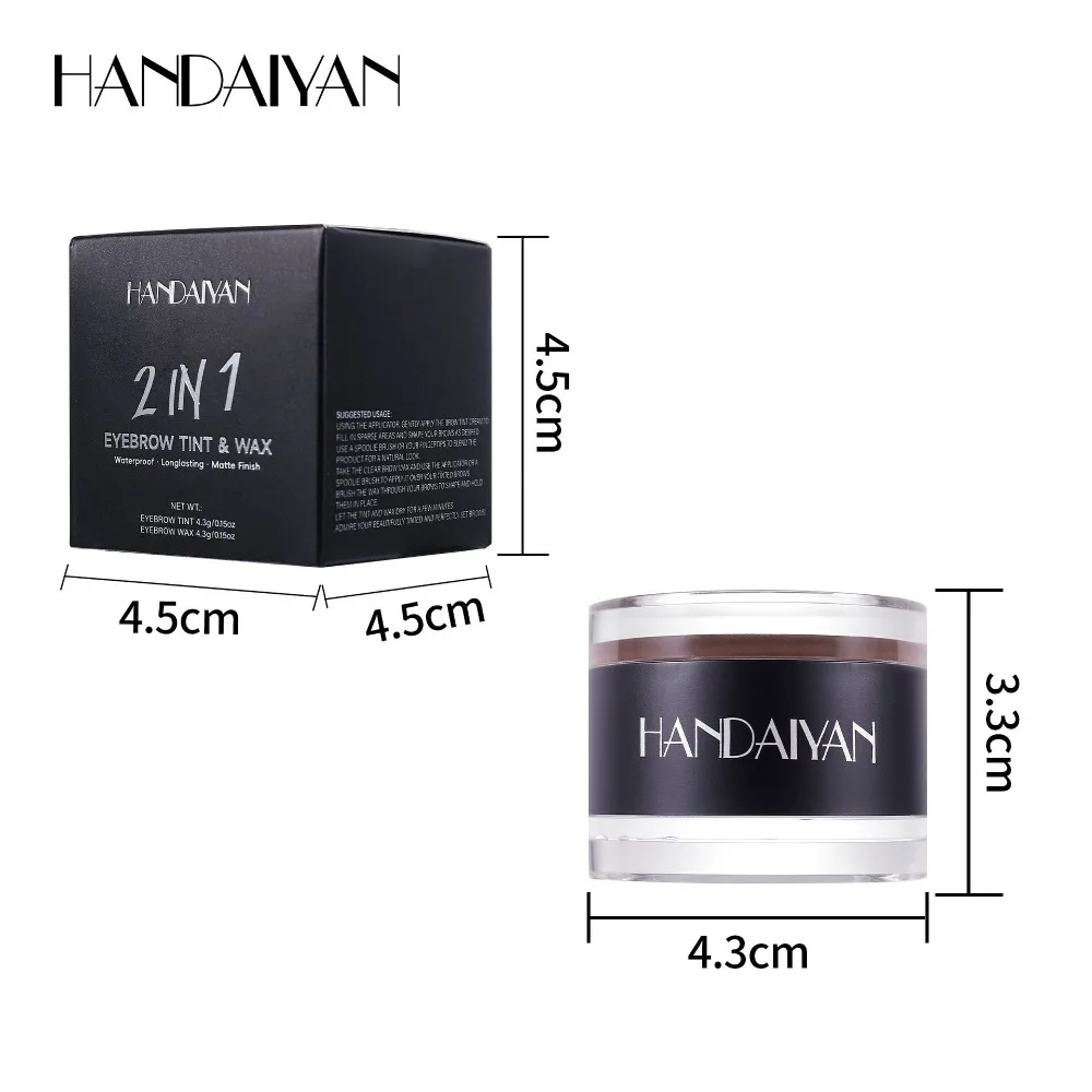 Gel per sopracciglia impermeabile 2 in 1 Tinta per sopracciglia e cera fissante Tenuta a lunga durata per sopracciglia piene definite Trucco quotidiano Colori multipli