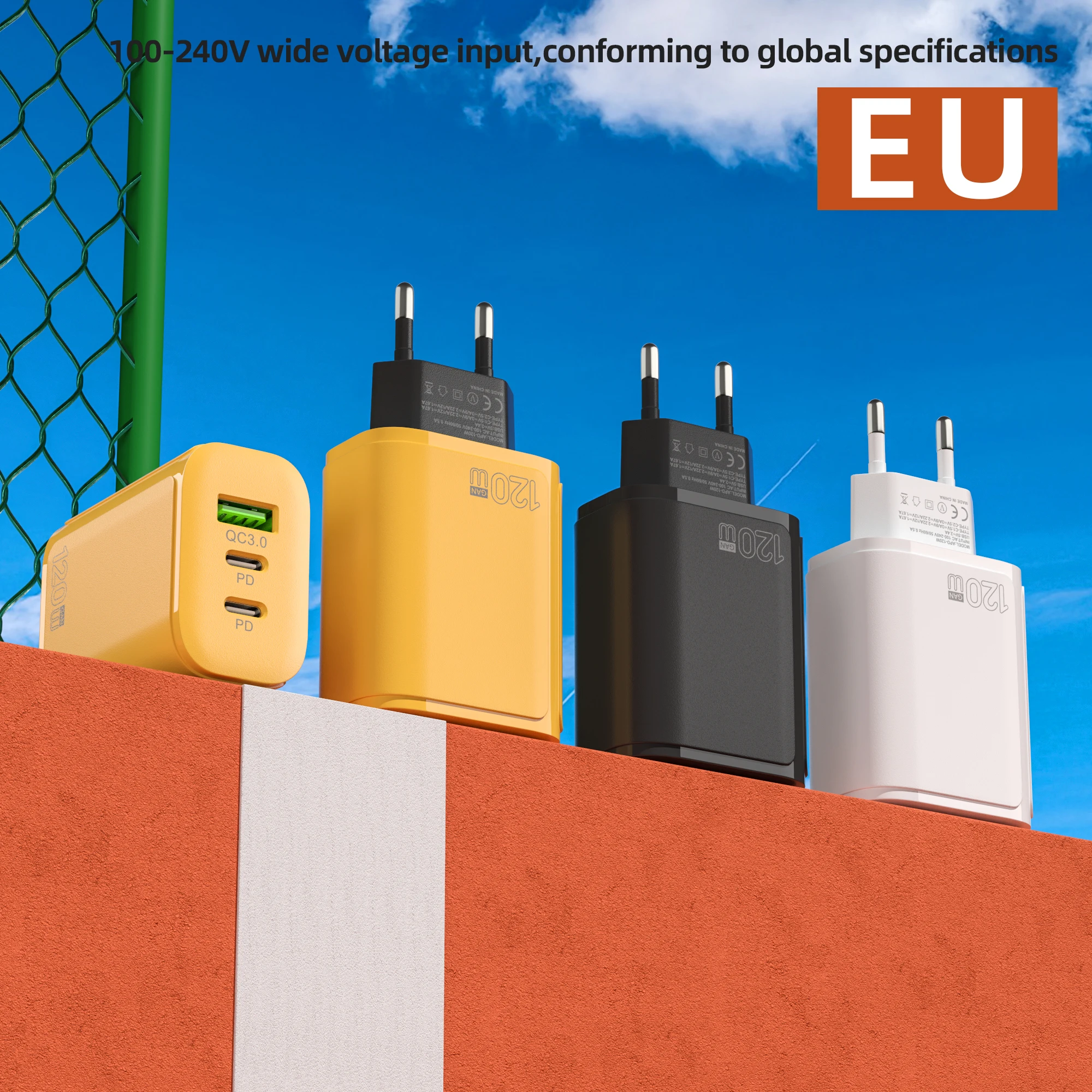 XIAOMI 120 واط شحن سريع المزدوج PD الترا سريعة شاحن الهاتف المحمول QC3.0 USB نوع C شواحن 3 منافذ الاتحاد الأوروبي/الولايات المتحدة/المملكة المتحدة التوصيل الجدار محول #3