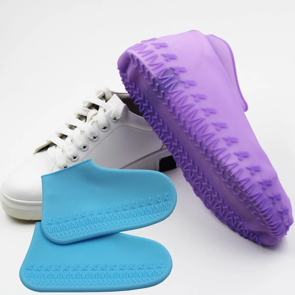 

1Pair Waterproof Silicone Shoe Covers Unisex Thicken Rainproof Shoe Protector Wear Resistant Anti Slip for Outdoor
