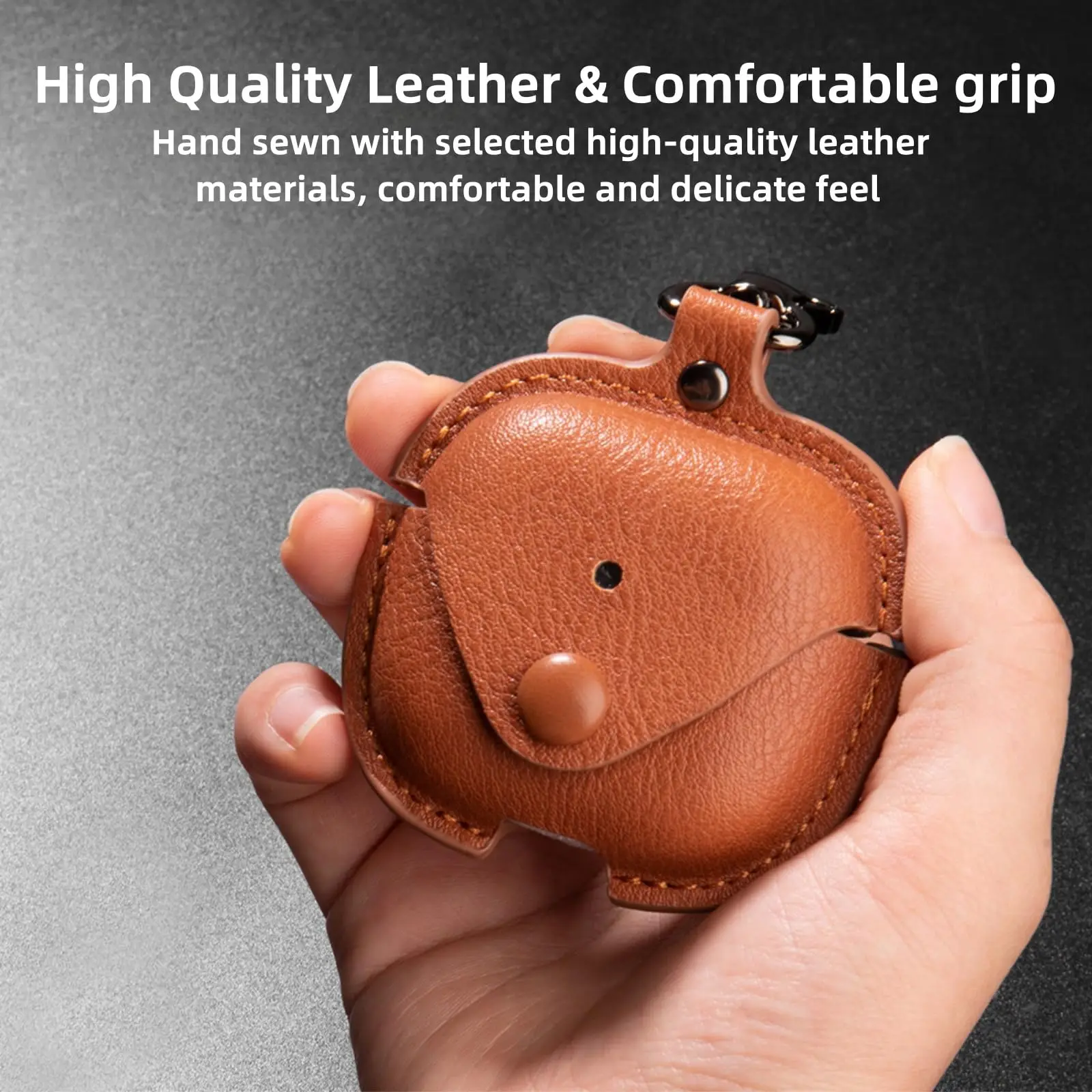 2024 кожаный защитный чехол для беспроводных наушников AirPods 4, чехол для AirPods 4-го поколения с пряжкой для ключей, чехол с защитой от падения