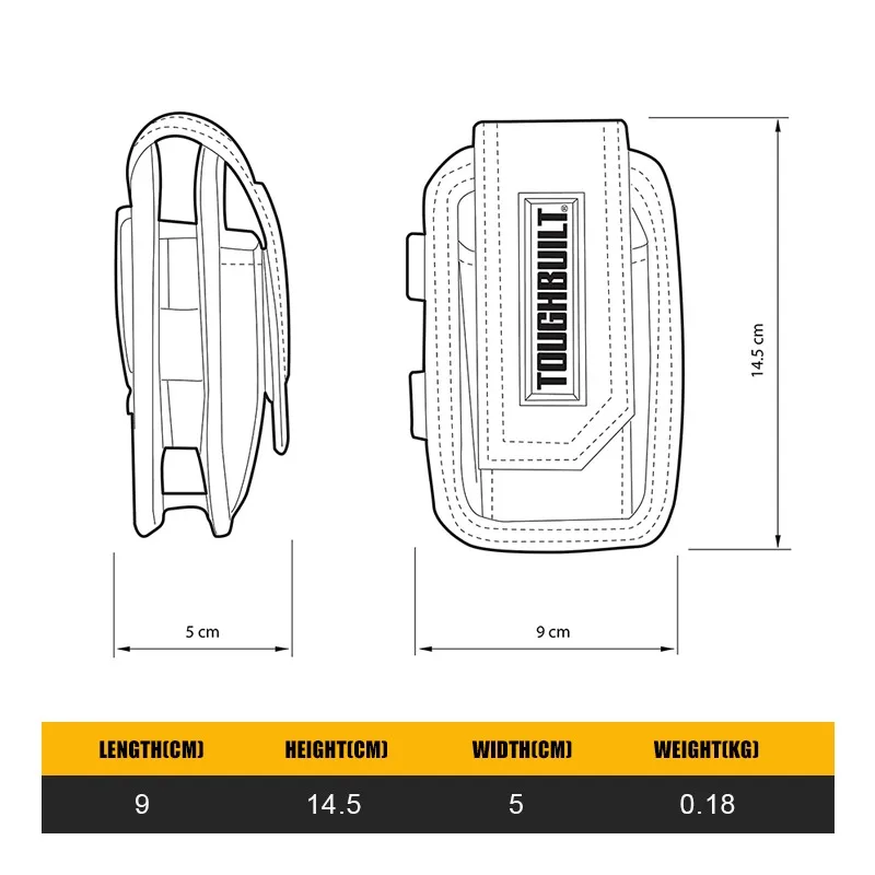 ToughBuilt TB-33 Multifunctional Cell Phone Tool Pouch Tools Packaging Bag Construction Renovation Tools