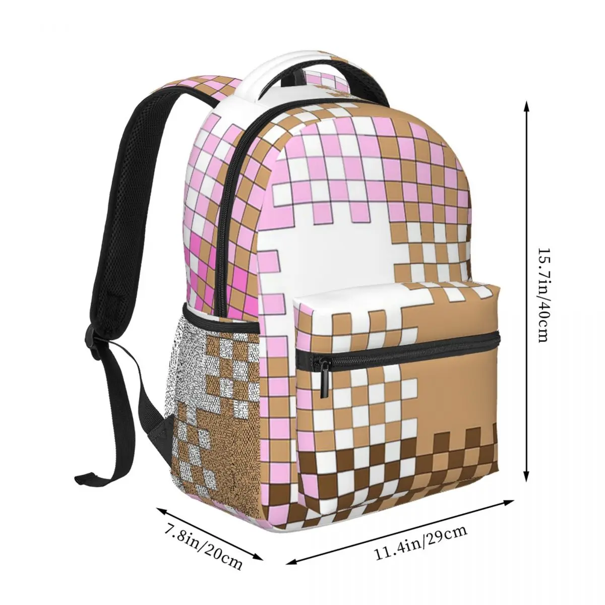 Woven Plaid Ice Cream Flavors 2 Backpack Student BookBag Kids School Bag Computer Shoulder Bags for Men Women