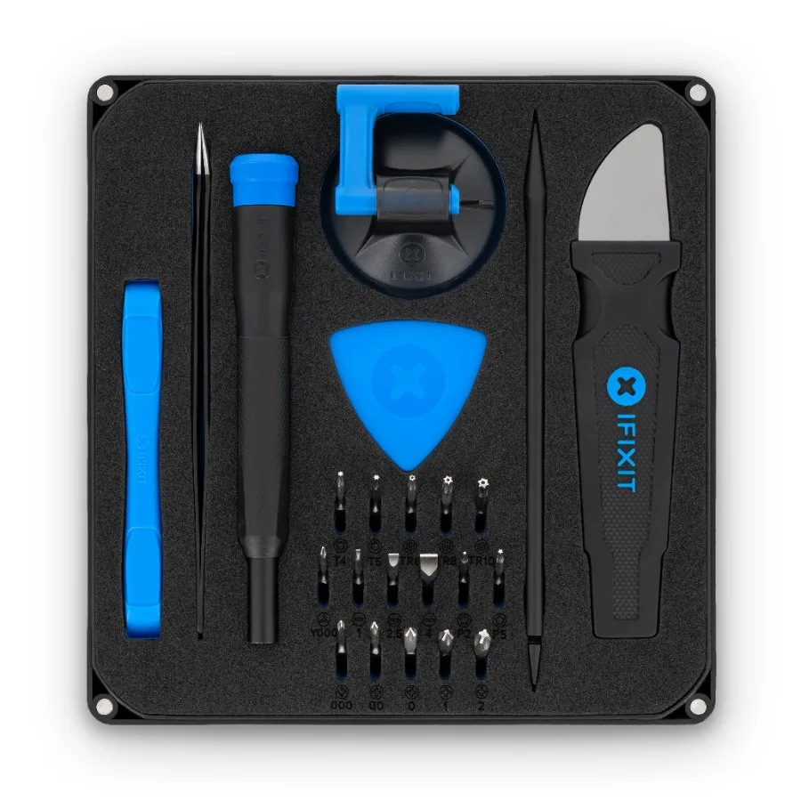 

Essential Electronics Toolkit for Repairing Computers and Smartphones Compact, Multi-Function, Black with Precision Screwdriver