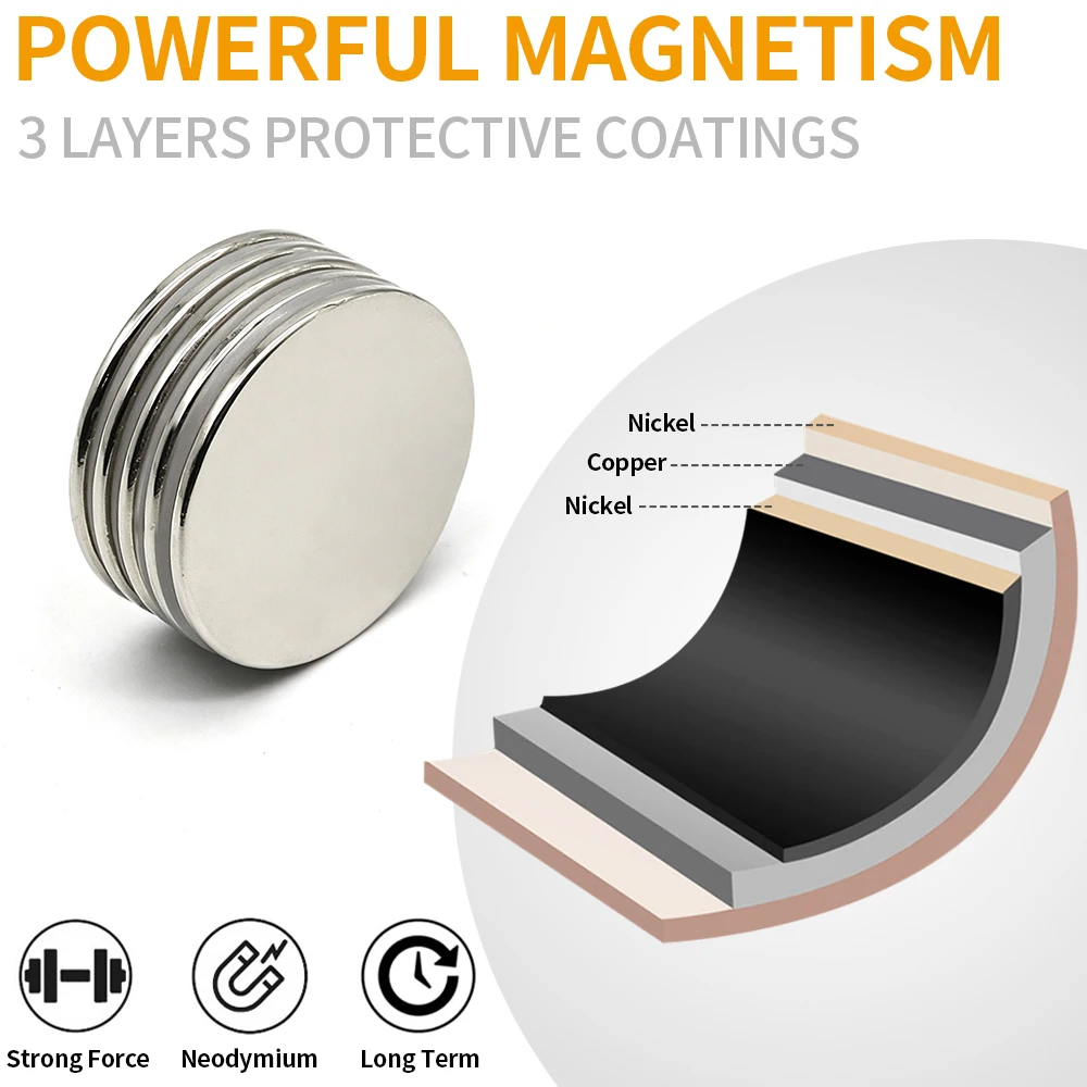 30 x 2 mm runder, superstarker Neodym-Magnet N35, leistungsstarker magnetischer NdfeB-Permanent-Kühlschrankmagnet, Imanes DIY – Detail 4