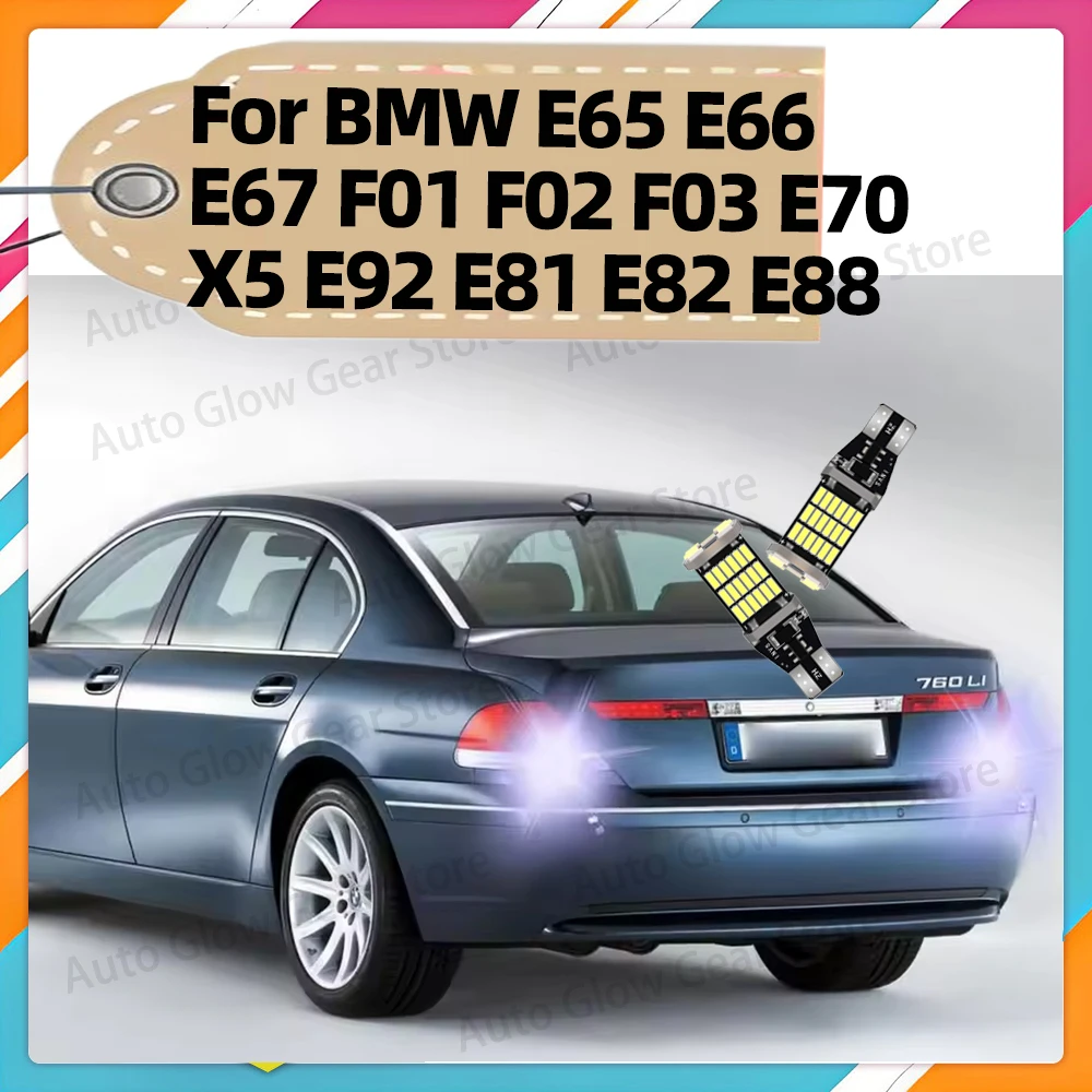 

2 шт. лампы заднего хода 6000K для BMW E65 E66 E67 F01 F02 F03 E70 X5 E92 E81 E82 E88 1 3 7 серии W16W T15 921 LED