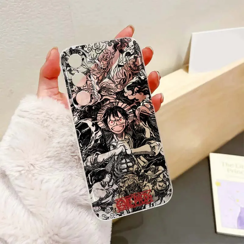 

One Piece Line Pattern For Samsung Galaxy S26 S25 S24 S23 S22 S21 S20 S10 Lite FE Edge TPU 5G Transparent Phone Case