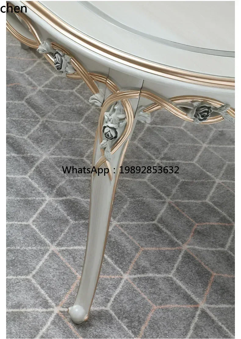 AB  light luxury solid wood dining table oval household high-end all solid wood dining table and chair combination