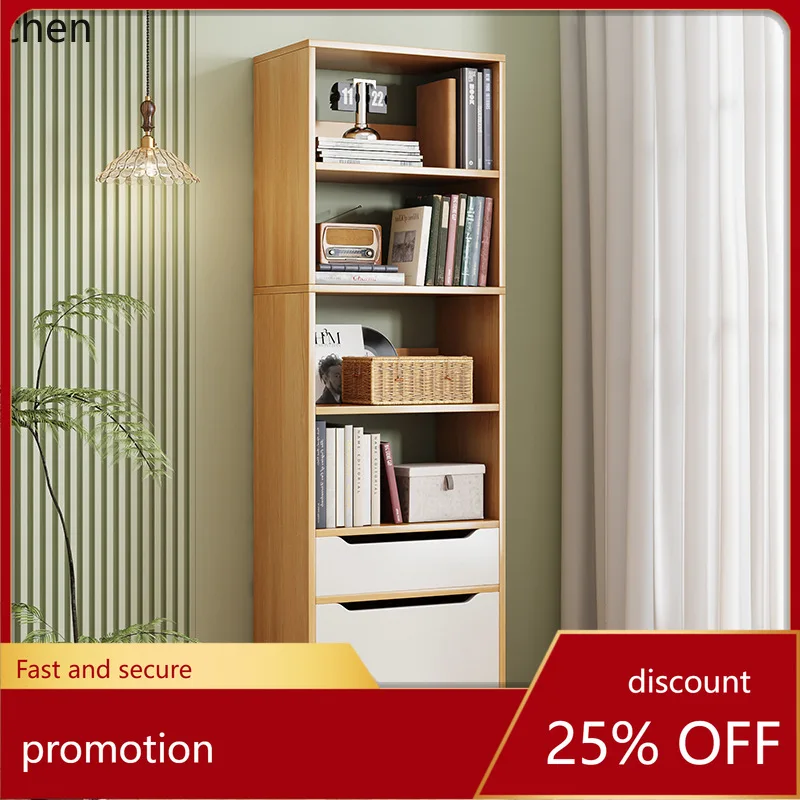 

LXC Narrow Slit Small Bookshelf Storage Rack Floor-standing Simple Bookcase Wall-mounted Storage Rack Storage Cabinet